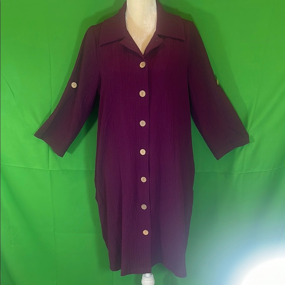 Purple Button-Up Dress